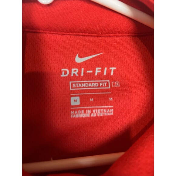 Nike Pullover Mens M Red 1/4 Zip Workout Gym Casual Shirt Dri Fit Kitchen aid - Picture 2 of 8
